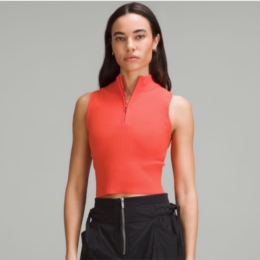Lululemon Open Back Half-Zip Sweater Orange Size XL New